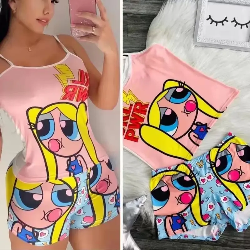 Mimore Fashion Design SEXY pajamas netflix and chill clothing two piece cartoon Outfits