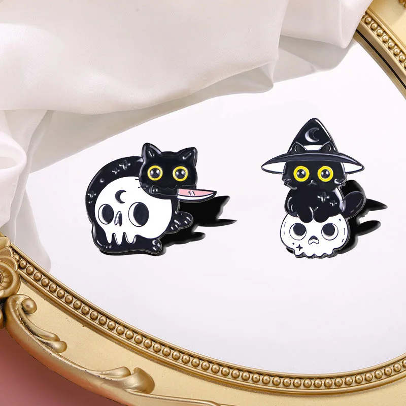 Cool Design Halloween Cat Popular Custom Soft Enamel Metal Crafts Lapel Pins