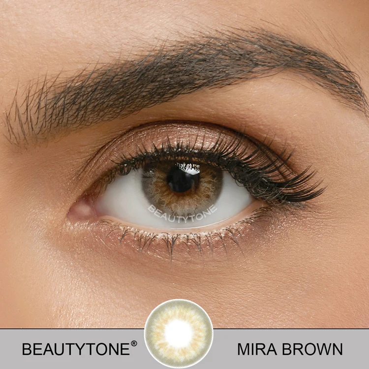 BeautyTone Mira brown 14 diameter make up beauty product wholesale soft yearly cosmetic colored contact lenses