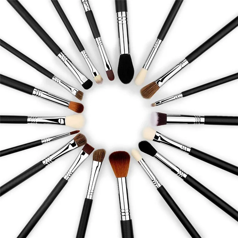 20pcs makeup brush set for eye shadow eye liner brush wooden handle custom eye makeup brushes vegan for makeup