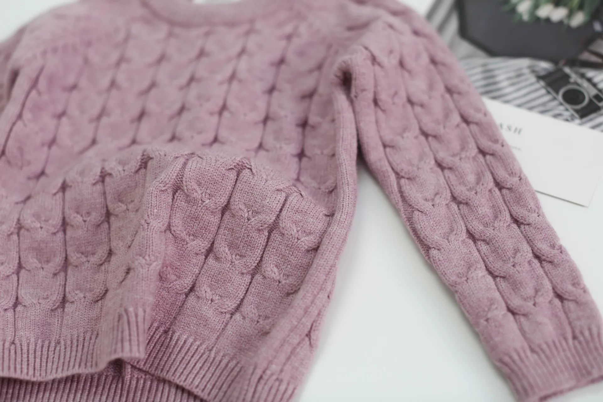 Autumn and winter new style children baby set knit upper garment leggings sweater set