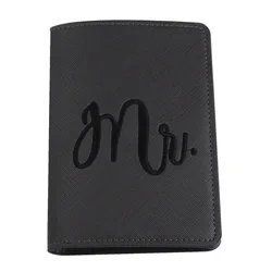 Embroidered Leather PU Passport Cover Passport Clip Couple Travel Anti Friction Certificate Bag Protective Card Cover