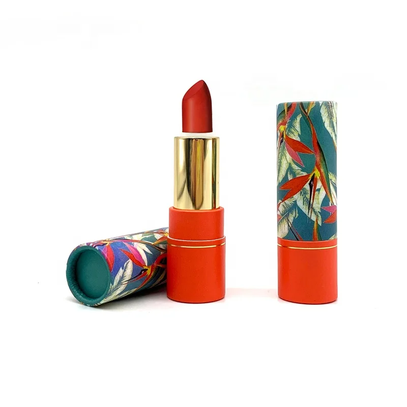 Новый дизайн, лидер продаж, маленькая красная пустая Косметическая круглая помада, бумажные трубки, картонный контейнер, упаковка