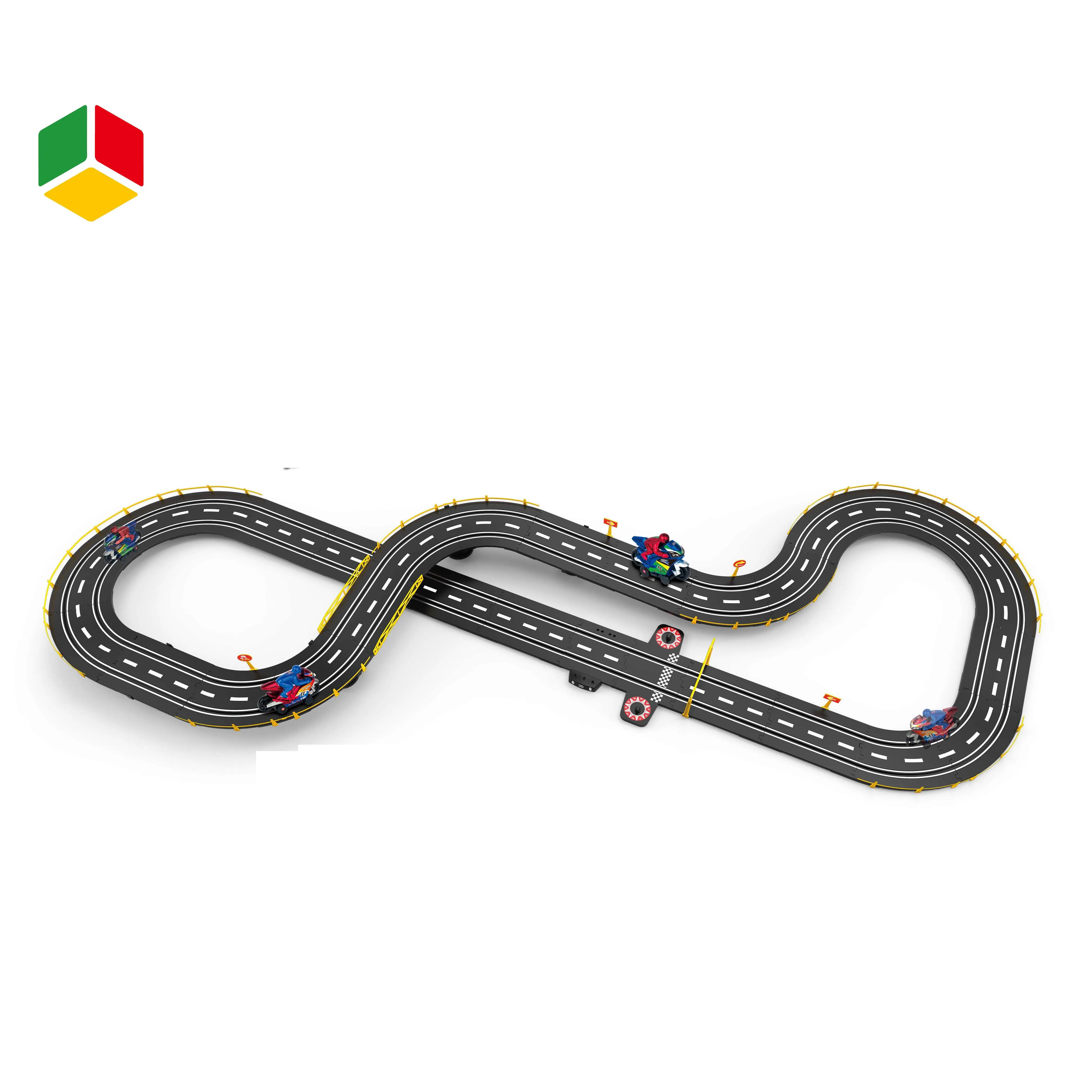 Лидер продаж автомобильный трек 1:43 пластиковые электрические гоночные детские игрушечные автомобили гоночный 427 см