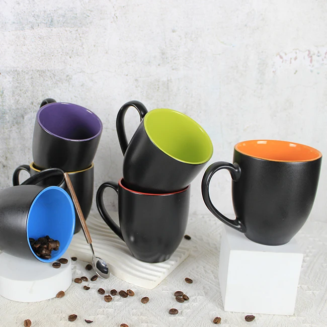 Amazon Product Black Ceramic Coffee Mug Manufacturer With Logo Cup Supplier Custom  Mugs Customizable Wholesale Porcelain Cups