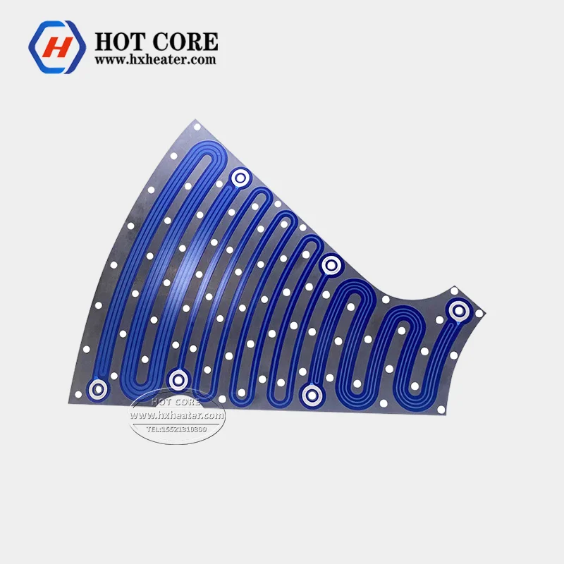 High thermal efficiency thick film heater irregular heating plate