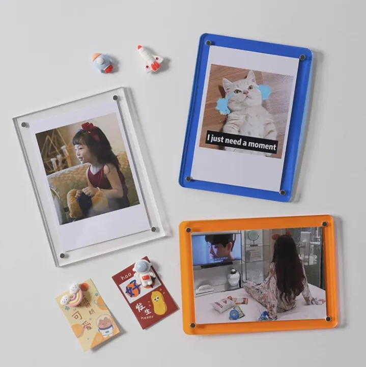 factory custom 2x3 3x5 4x6 5x7  clear Acrylic Camera Fridge Magnet Frame