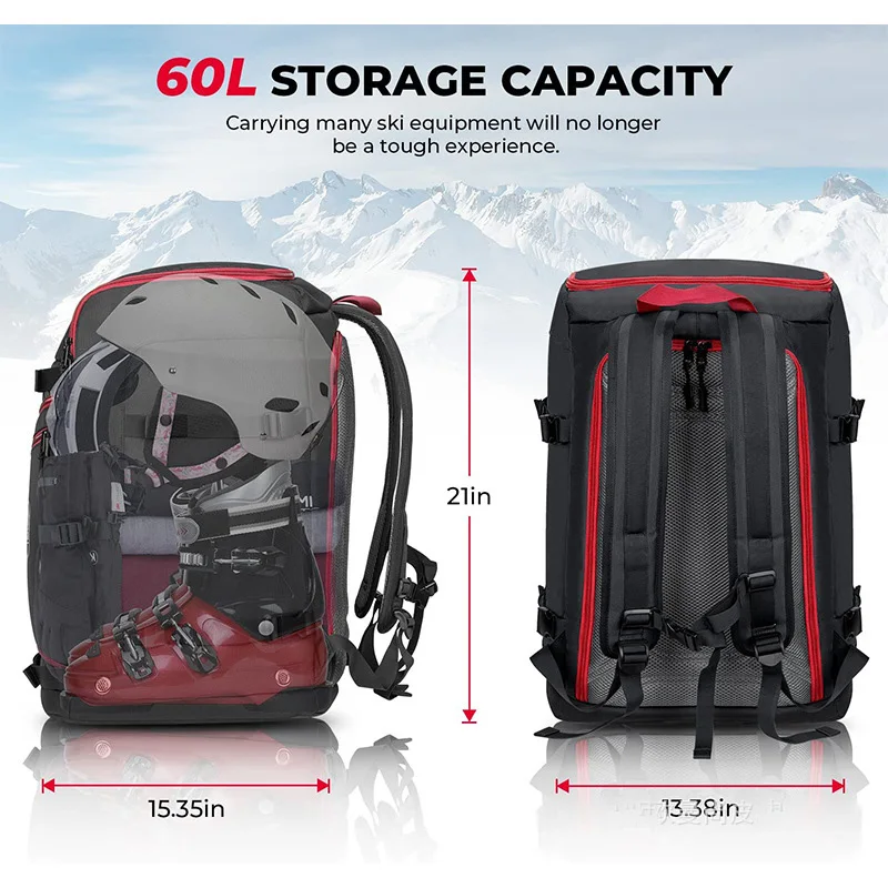 Custom Ski Equipment Bag Snowboard Boots Ski Boot Backpack For Men