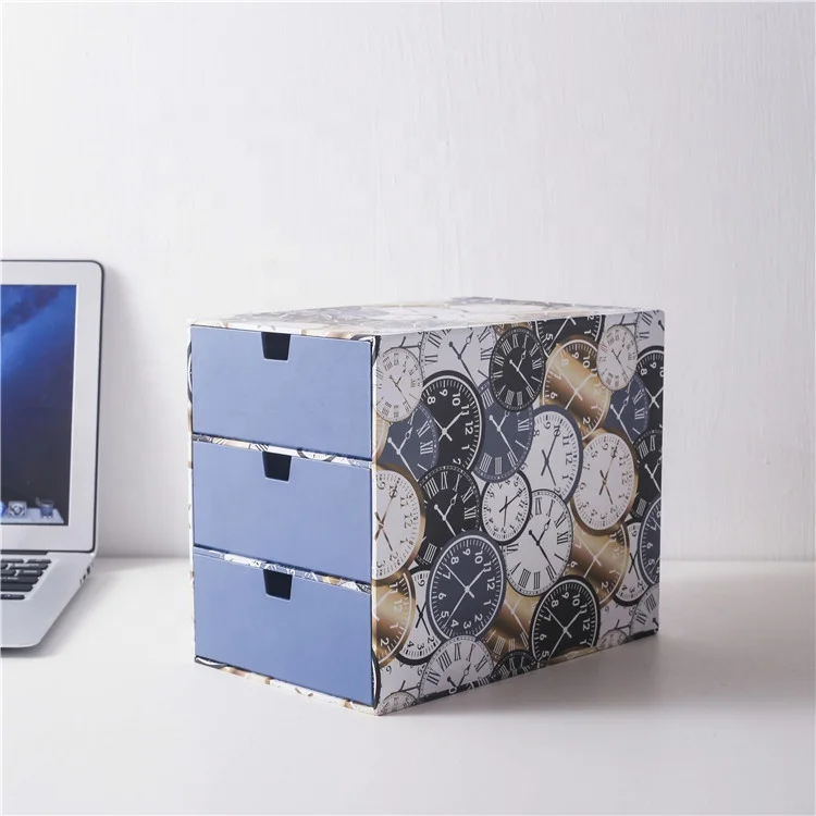 Unique design school desktop stationery storage box 3 layer drawers office desk organizer