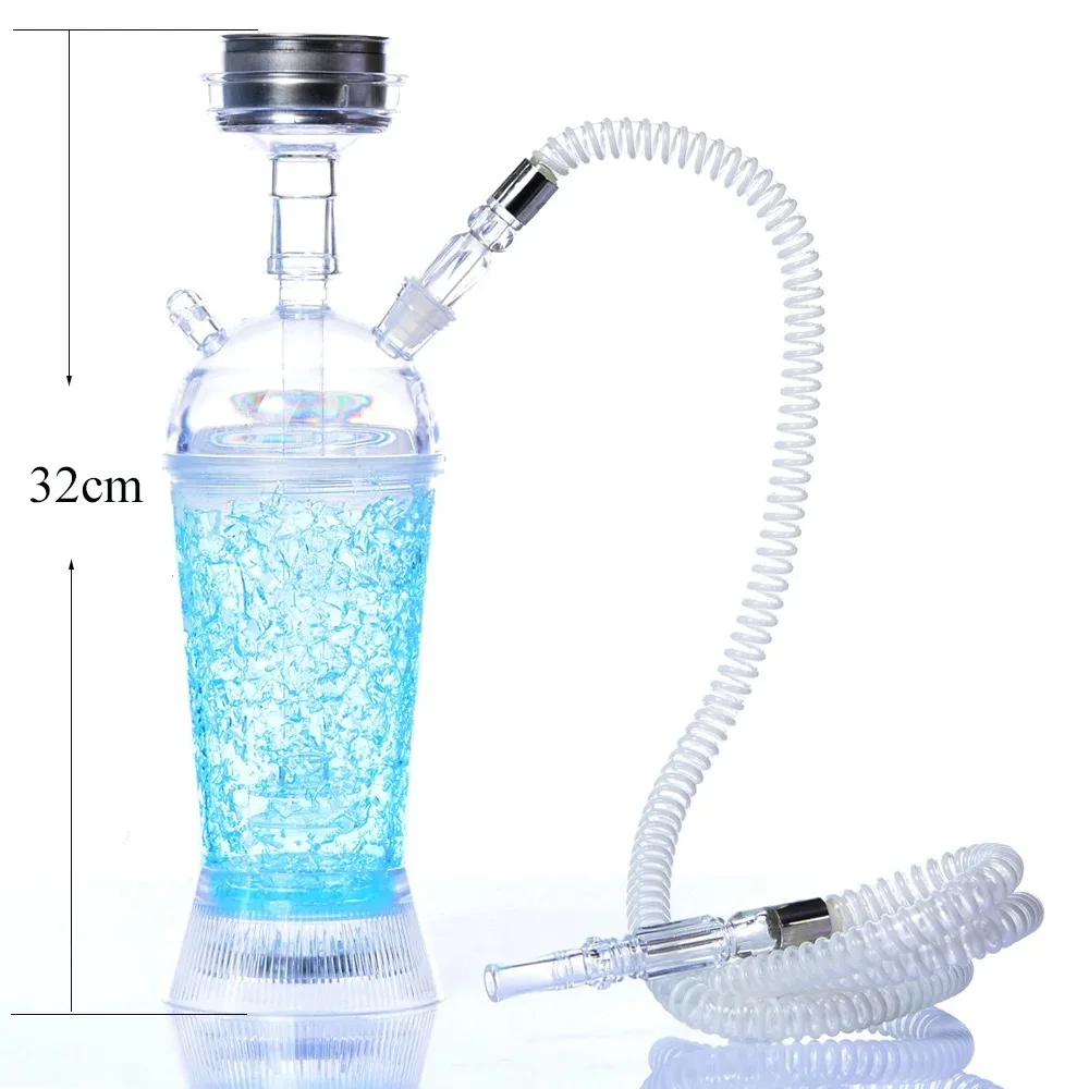Wholesale fast-selling acrylic portable shisha hookah medium cups with LED for leisure and entertainment