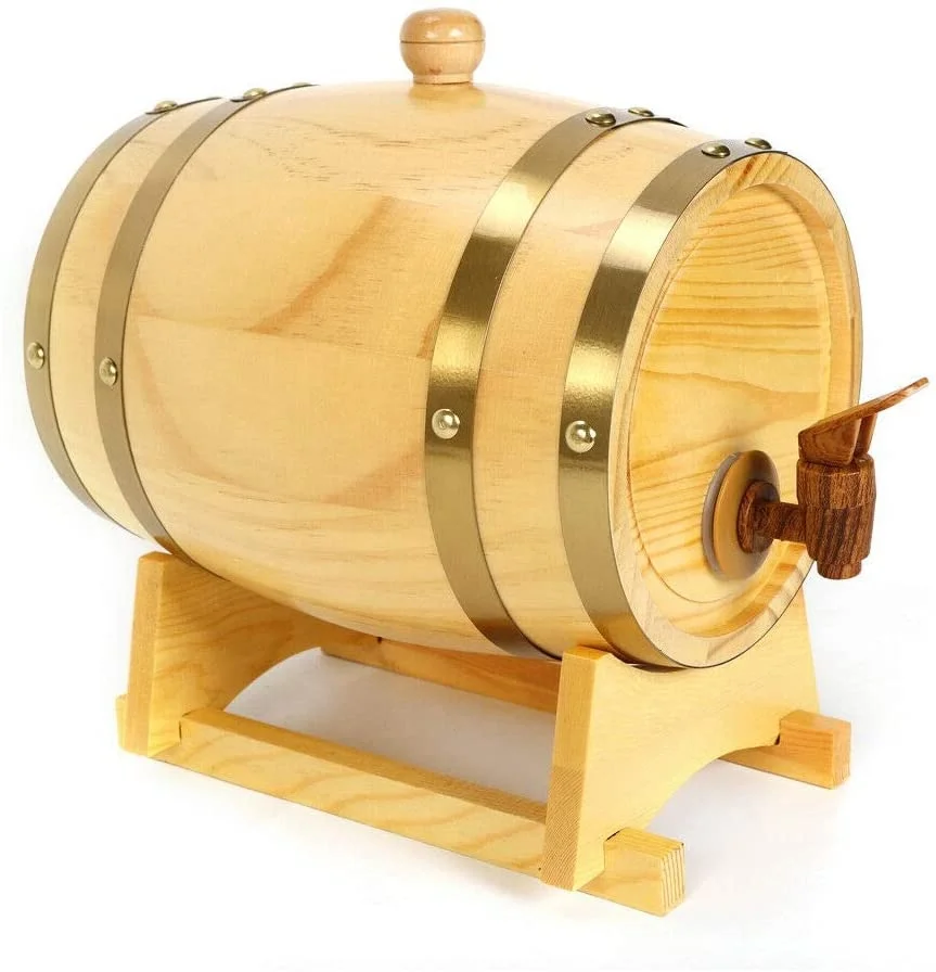 5L Oak Barrel Wooden Barrel Wine Keg for Storage Wine Whiskey Rum wine barrel with Tap and Pedestal