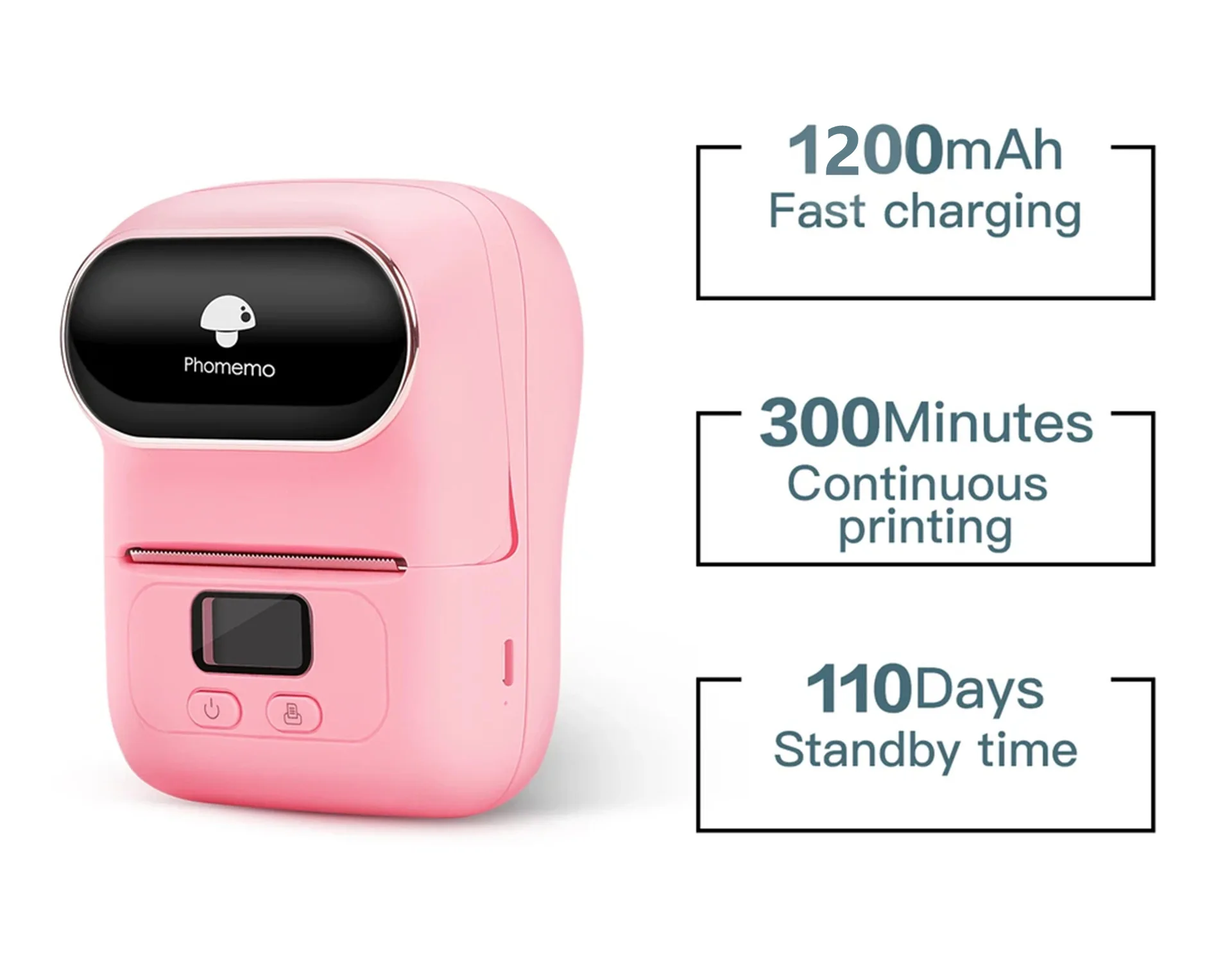 Phomemo M110 Mini Portable Thermal Label Printer Multi-function Self-Adhesive Sticker Label Maker Machine for Office Clothes Tag