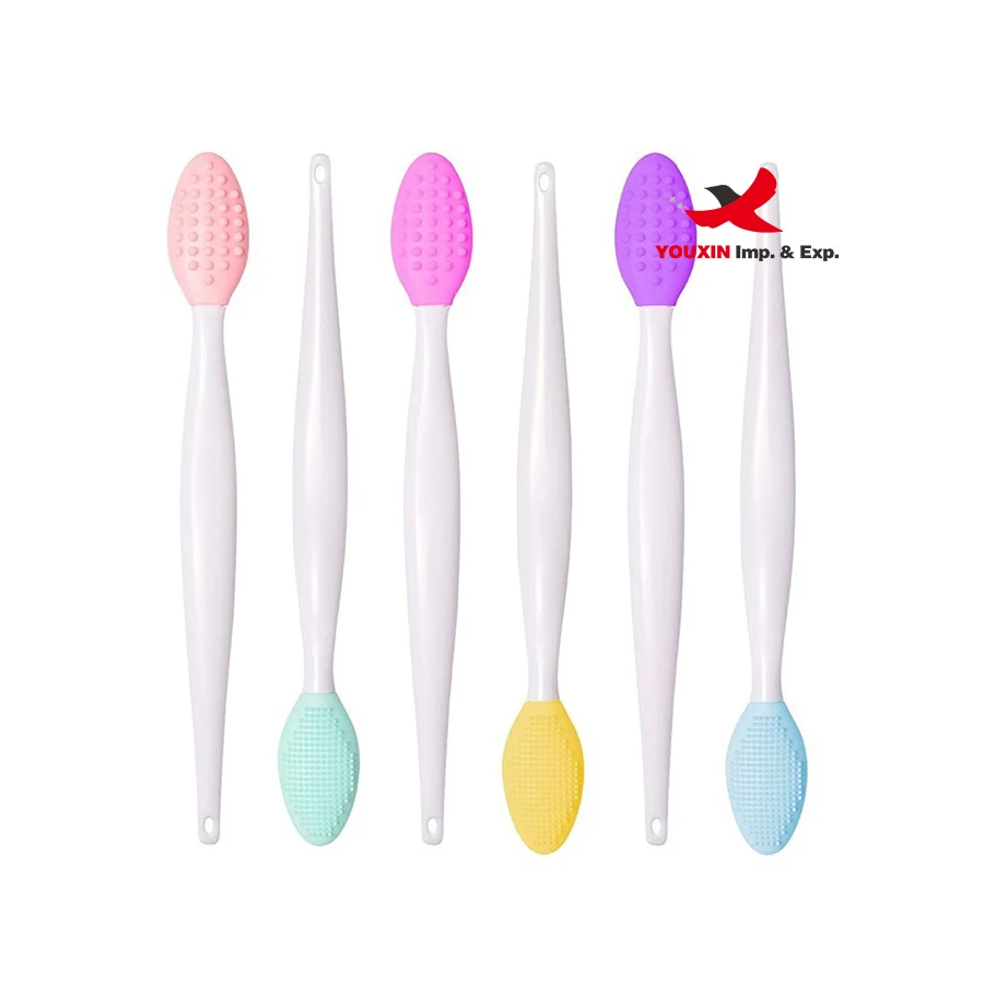 FENGFLY Beauty Skin Care Double-Sided Silicone Brush Blackhead Removal Exfoliating Nose Clean Lip Brush Tool Scrub Brush
