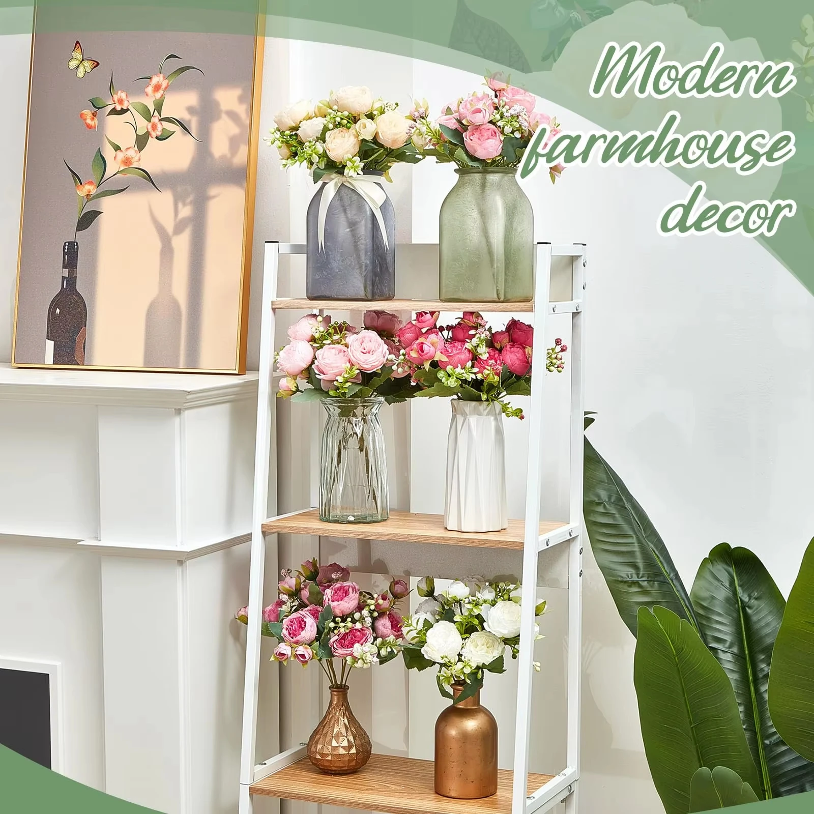 Wholesale Artificial Mix Bouquet Peony Rose Tea Bud Rosy Red Silk Peony Artificial Flowers