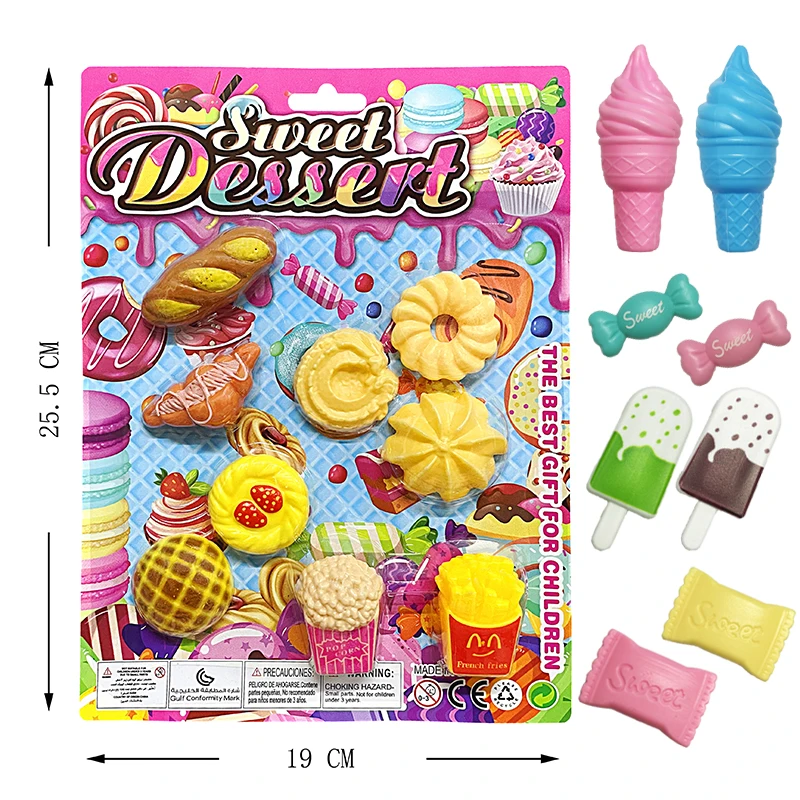 Factory Direct Sale Mini Food Drinks Toys Mixed Pretend Play Dollhouse Kitchen Plastic Dessert Toy