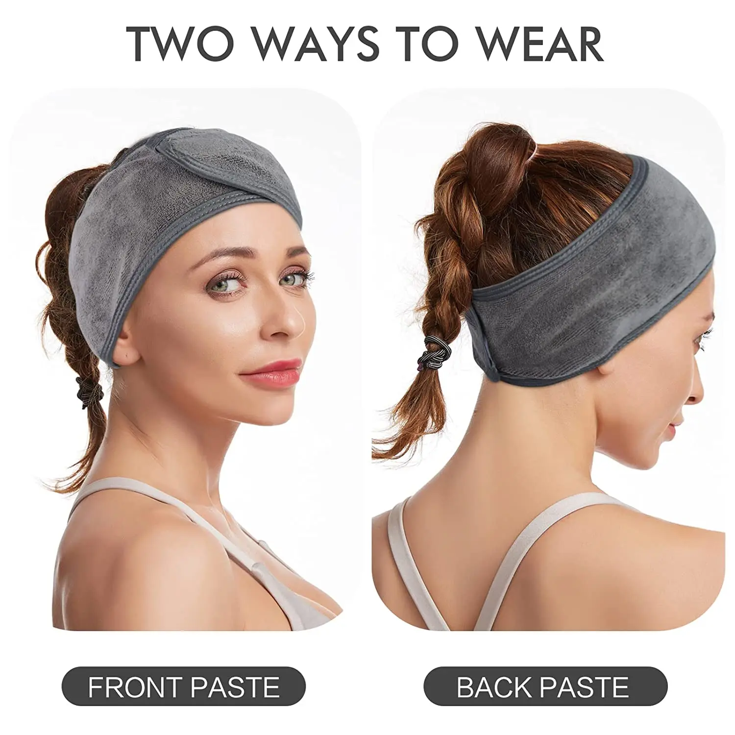 High Quality Women Custom Logo Soft Terry Towel Spa Make Up Skin Care Headband