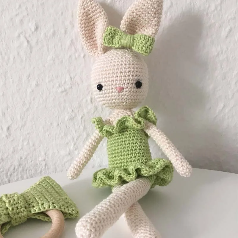 Custom Crochet Bunny Toy Cute Baby Gift knitted rabbit doll Crochet Bunny Doll Cute Bunny Nursery Toy Amigurumi Stuffed Toy