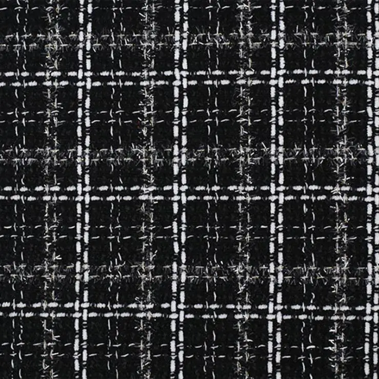 RL new polyester boucle tweed fabric woolen fragrance with glitter wire cloth double side yarn dyed fabric for coat