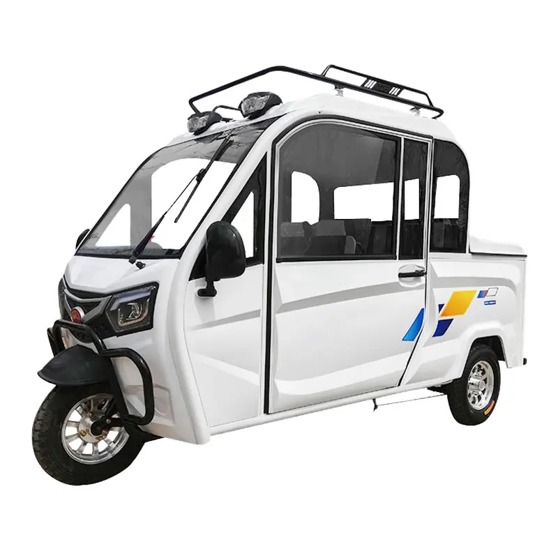 Three Wheel Cargo Electric Tricycle Semi-closed Tricycle Open Type Electric Cargo E Rickshaw For Sale