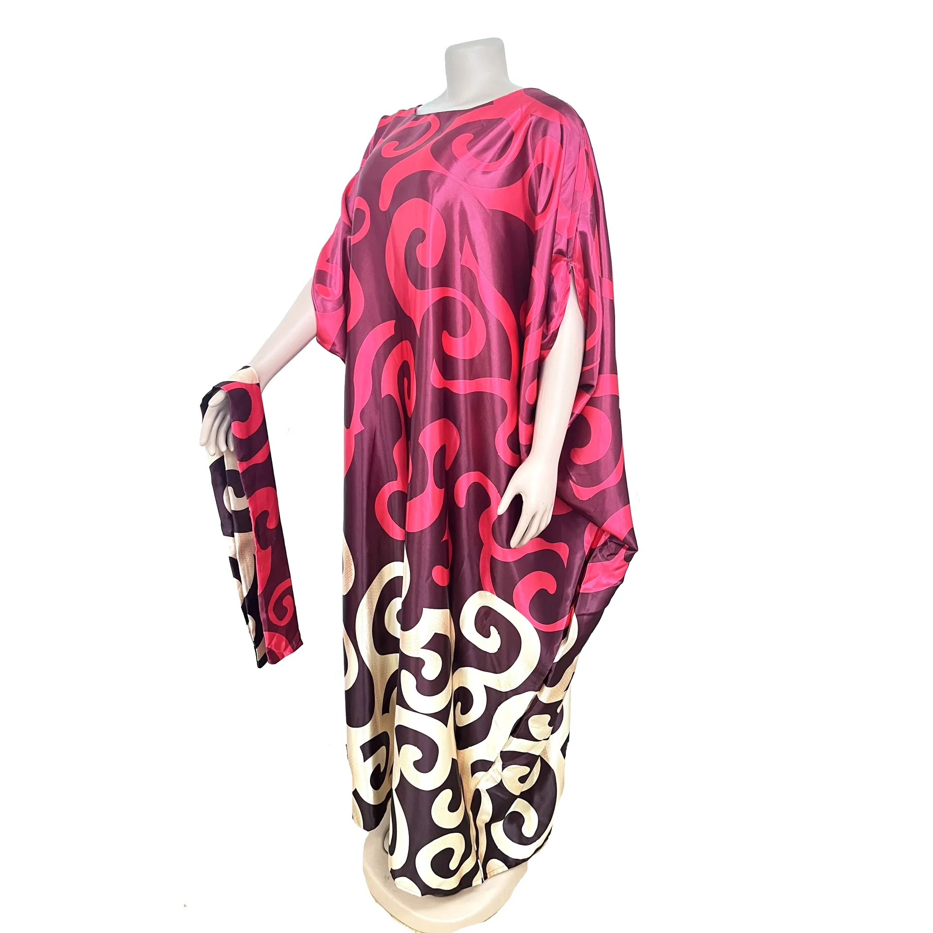 Sinya New Product Loose Muslim Hijab Print African Women Gowns Robe Dresses Plus Size Oversize Female Ladies Clothing