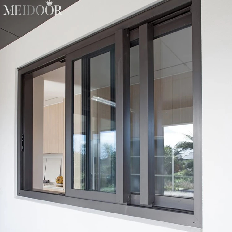 Modern Design Balcony Aluminum Alloy Frame Powder Coating Surface Color Glass  Louver Windows Metal Sliding Window