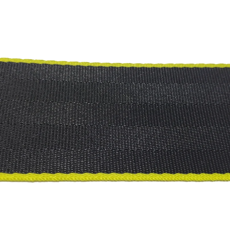Custom Nylon 47.5mm Seat Belt Thickened Car Safety Belt Webbing Black/light yellow Give Free for Stock Webbing