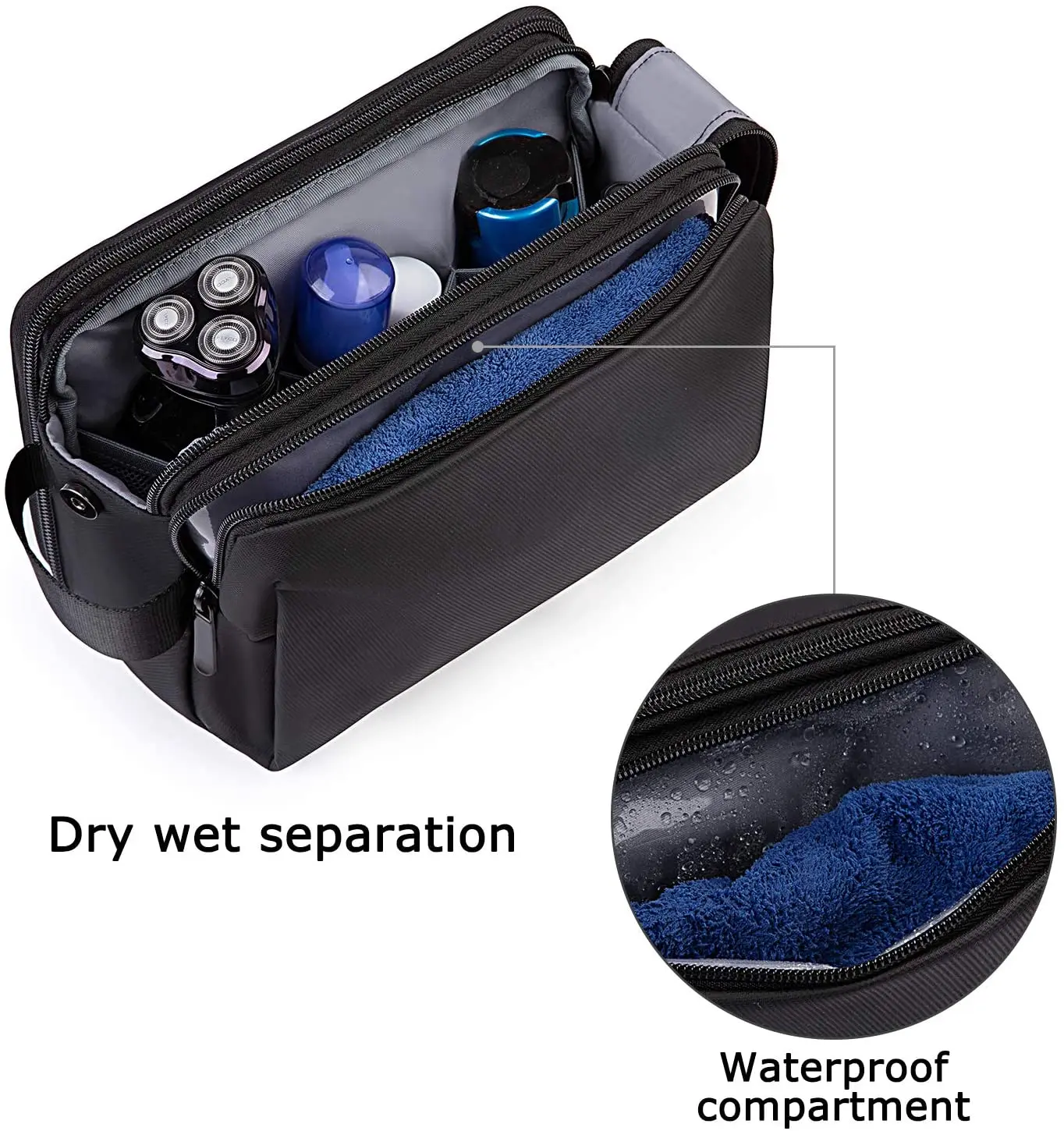 Hot sell custom Travel Toiletry Organizer Dopp Kit Water-resistant Shaving Bag for Toiletries Accessories Toiletry Bag for Men