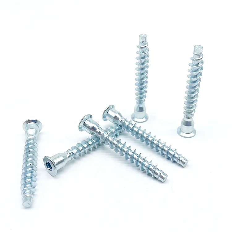 Carbon Steel Blue Zinc Plated Metric Flat Point Allen Socket Furniture Wood Confirmat Screw 5x50