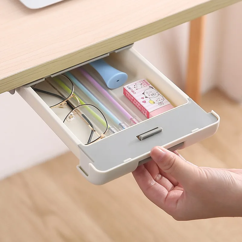 Hot Selling under Desk Drawer Organizer Slide out Workspace Organizers with Plastic Attachments Storage Boxes & Bins