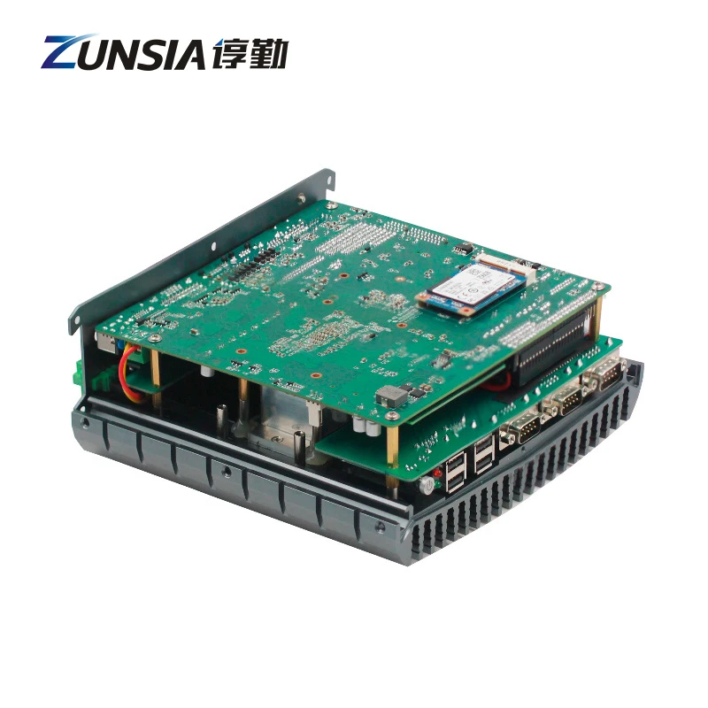 Zunsia 2 Lan 6COM Embedded Industrial Computer Case Core i5 i7 Celeron J6412 N100 2*DDR4 6USB 1*HD VGA IOT X86 Fanless Mini PC