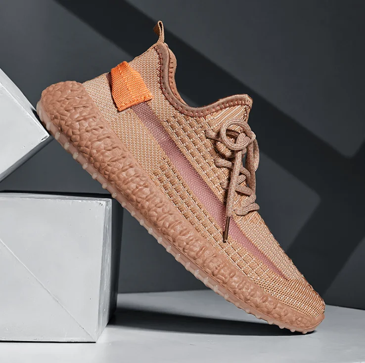  Новая дышащая трикотажная тканевая верхняя Yeezy Мужская Спортивная обувь для бега кроссовки