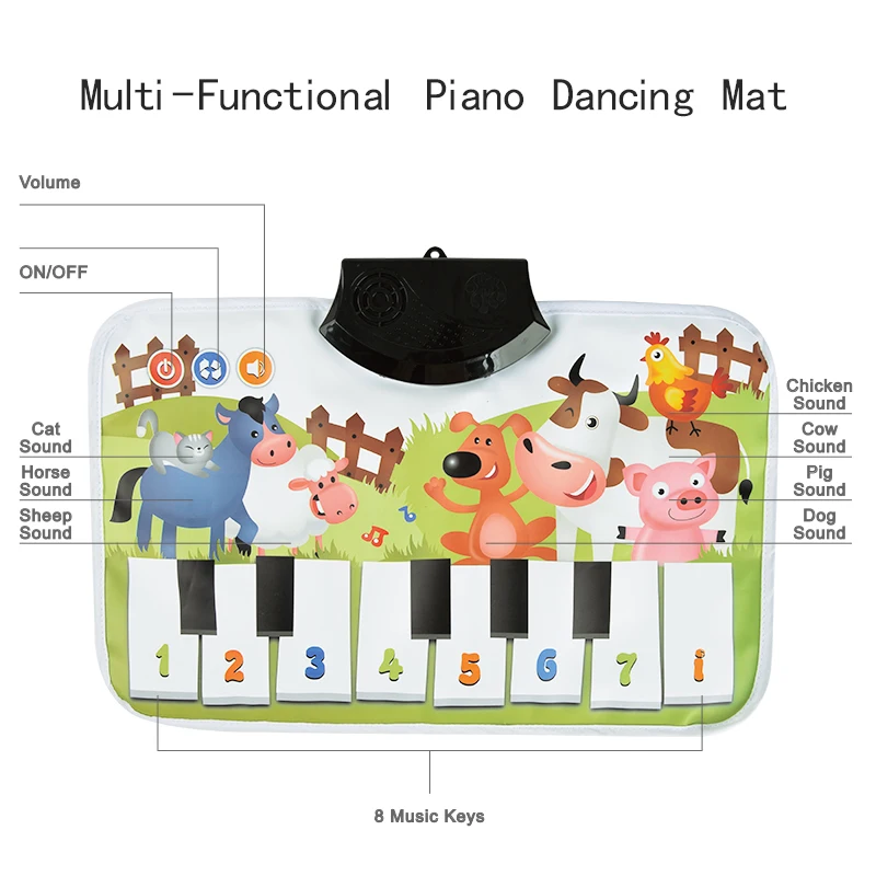 Customized Electronic Baby Gifts Toys Musical Piano Keyboards Fitness Play Mat