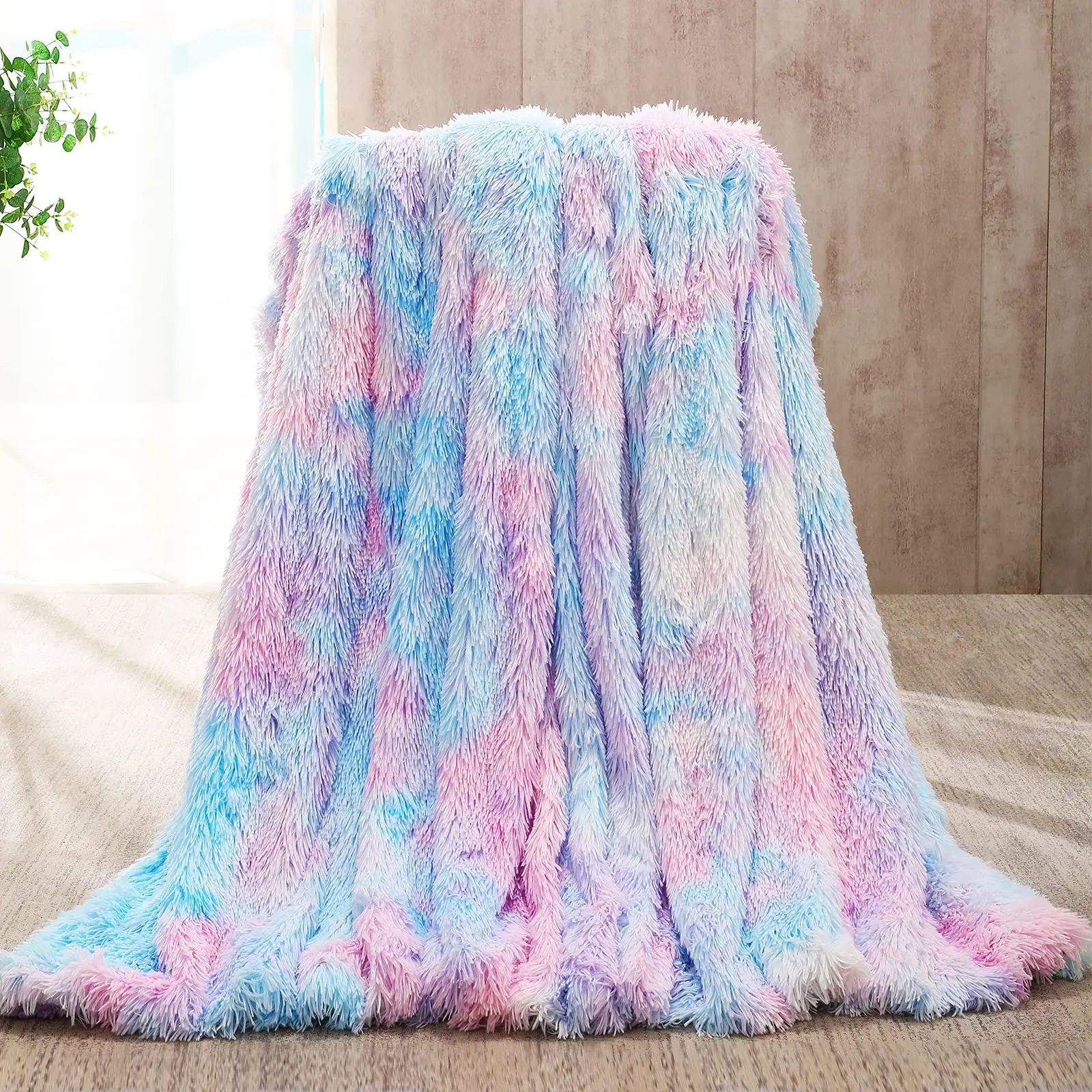Super Soft plush soft double layer luxury throw faux fur blanket