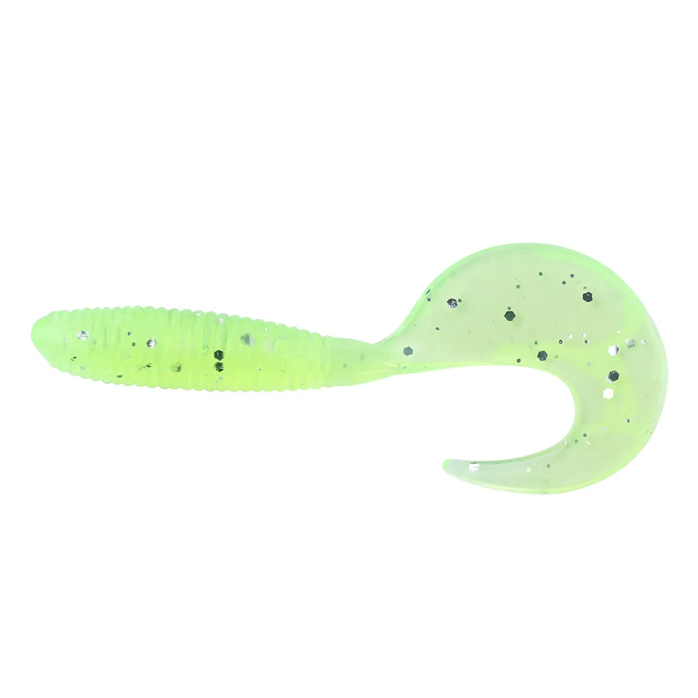 6.5cm 2g Wholesale 10pcs/bag Artificial Soft Plastic Grubs Worms Bait Soft  rubber fishing bait