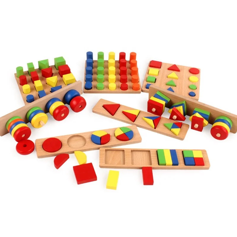 Wholesale Montessori Early Education Wooden Geometric Educational Toy Wooden Montessori Sorting Game Toys