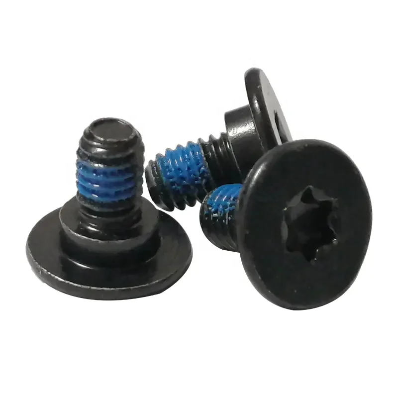 Alloy steel Torx cap ultra low head black oxide shoulder screw with nylon patch