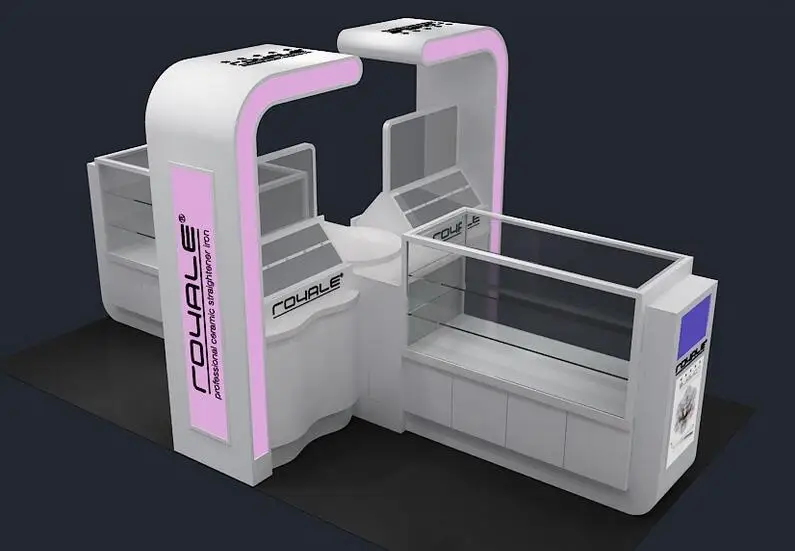 M2 Display Custom Salon Interior Decoration Style Store Display Stand Hair Kiosk for Beauty Salon and Spa