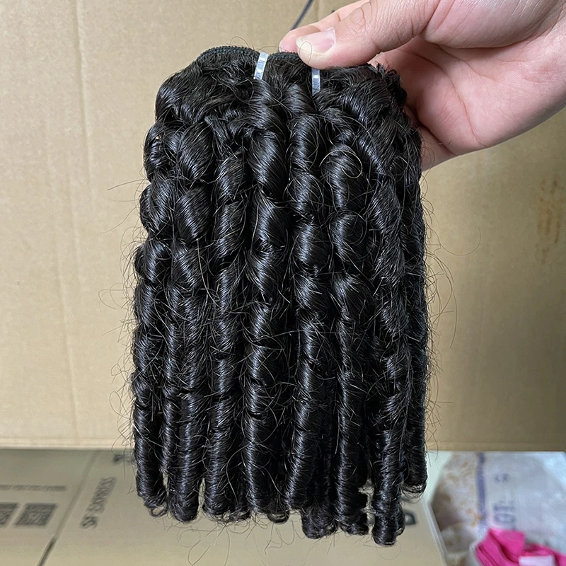 
Wholesale doulbe drawn 100 human luxury bouncy curls, vietnamese bouncy curls, bouncy curl human hair bundles 