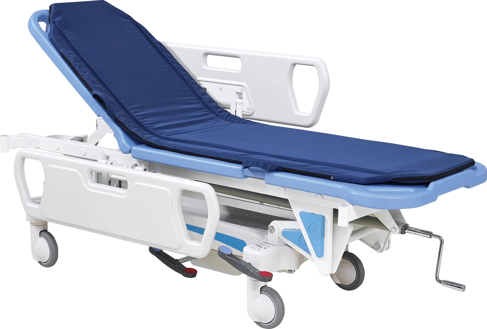 HH/QJC-195 High Quality PP Manual Medical Hospital Patient Ambulance Transport Stretcher Trolley ambulance bed