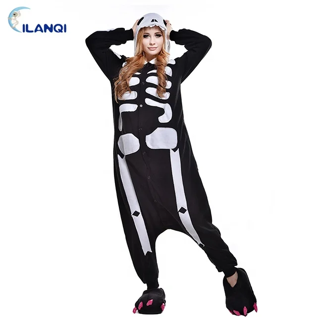 Оптовая продажа, костюм-комбинезон для Хэллоуина большого размера со скелетом и толстовкой