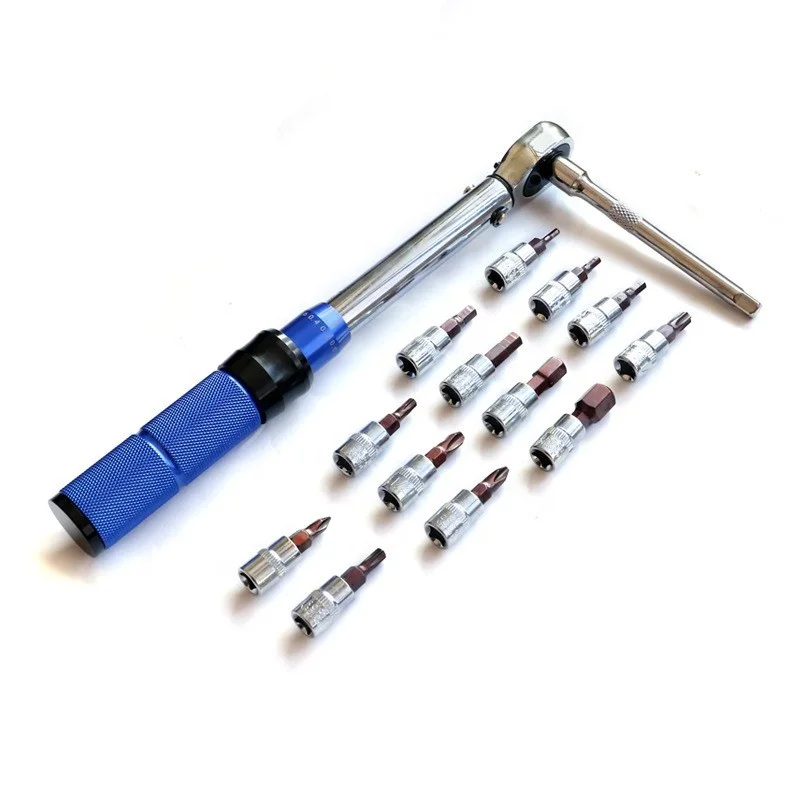 15 pcs set of 1/4 pre-set torque wrench set with a torque of 2-25NM  Torque tool