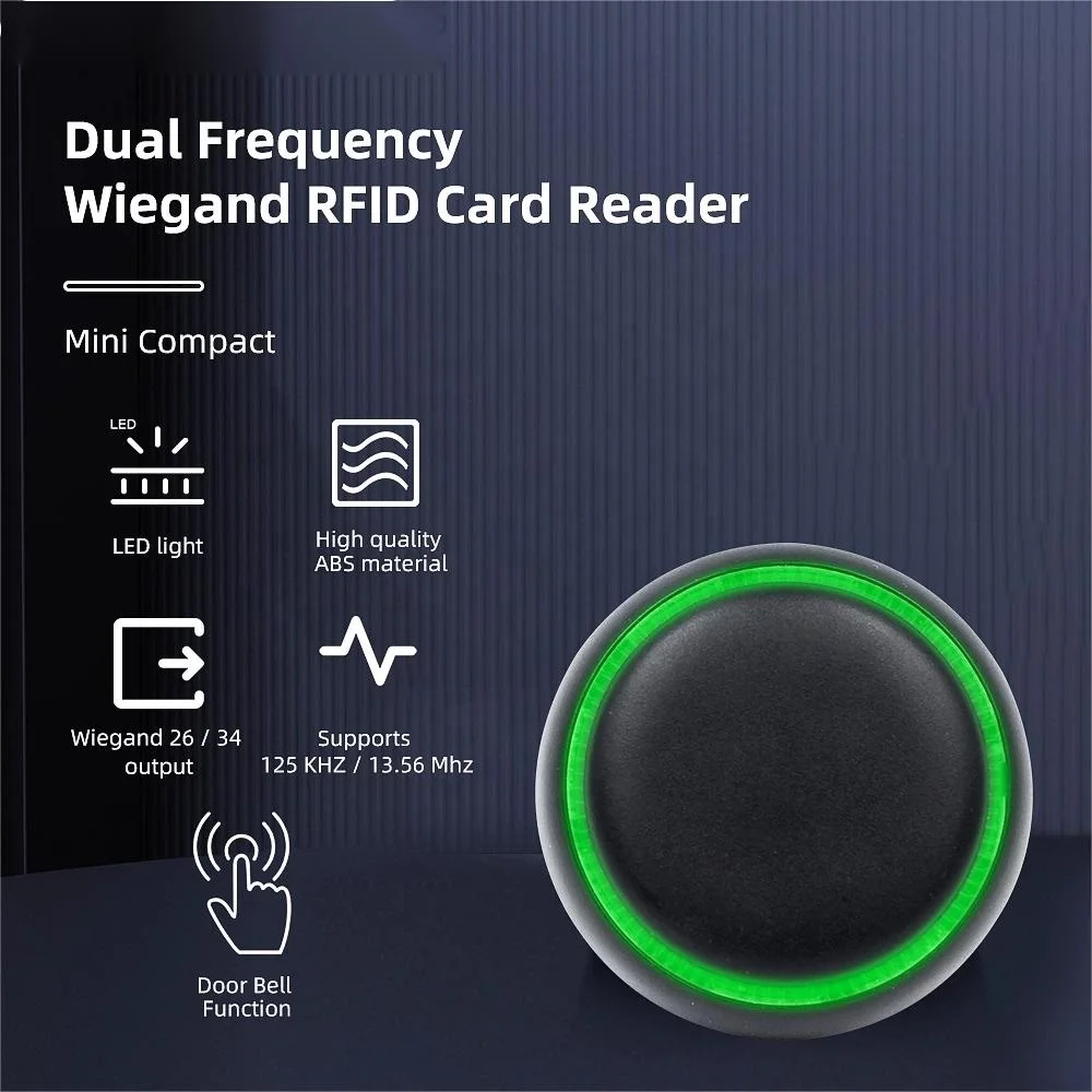 Dual Frequency Wiegand Mini Small RFID Access Control Card Reader With 125kHz And 13.56MHz WG26 / 34 Output