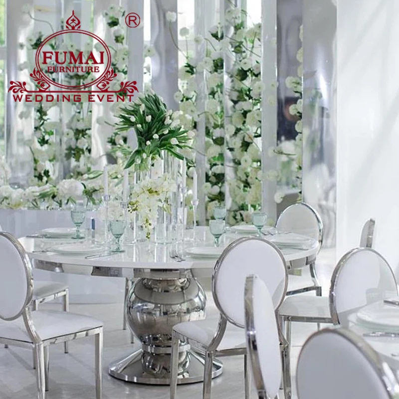 Dining Room Furniture Banquet White Round Classic Dining Table