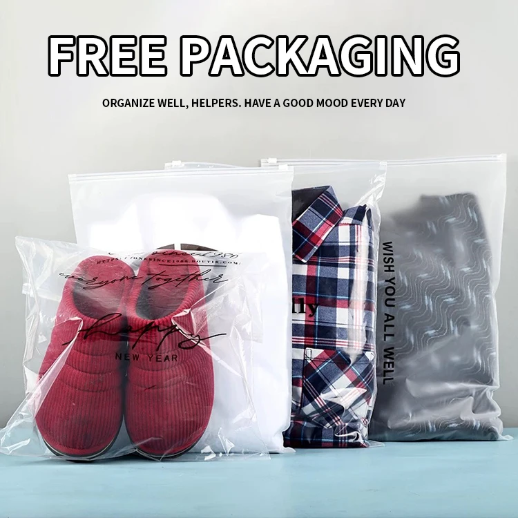 Packaging Zipper Slider T-shirt Garment Bag Matte Reusable Translucent Plastic Ziplock Bags For Clothes