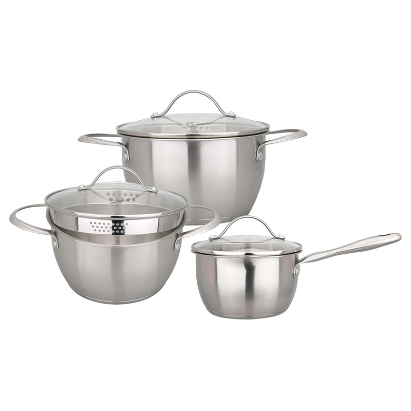 6pcs caserole cookware set cooking pot sets nonstick  kitchen  stainless steel handle