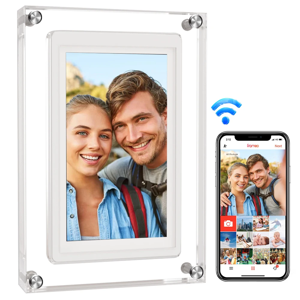 32GB WiFi Digital Photo Frame, 1080x720 IPS Touch Screen Digital Picture Frame, Easy to Share Photos Video via App and Email Any