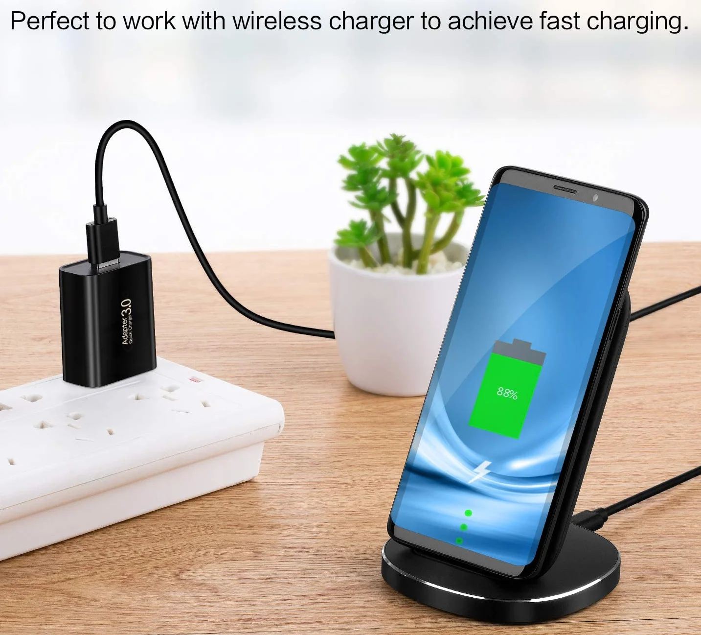 
US Plug QC 3.0 AC Fast Charge One Port QC3.0 USB Travel Wall Charger Adaptor 