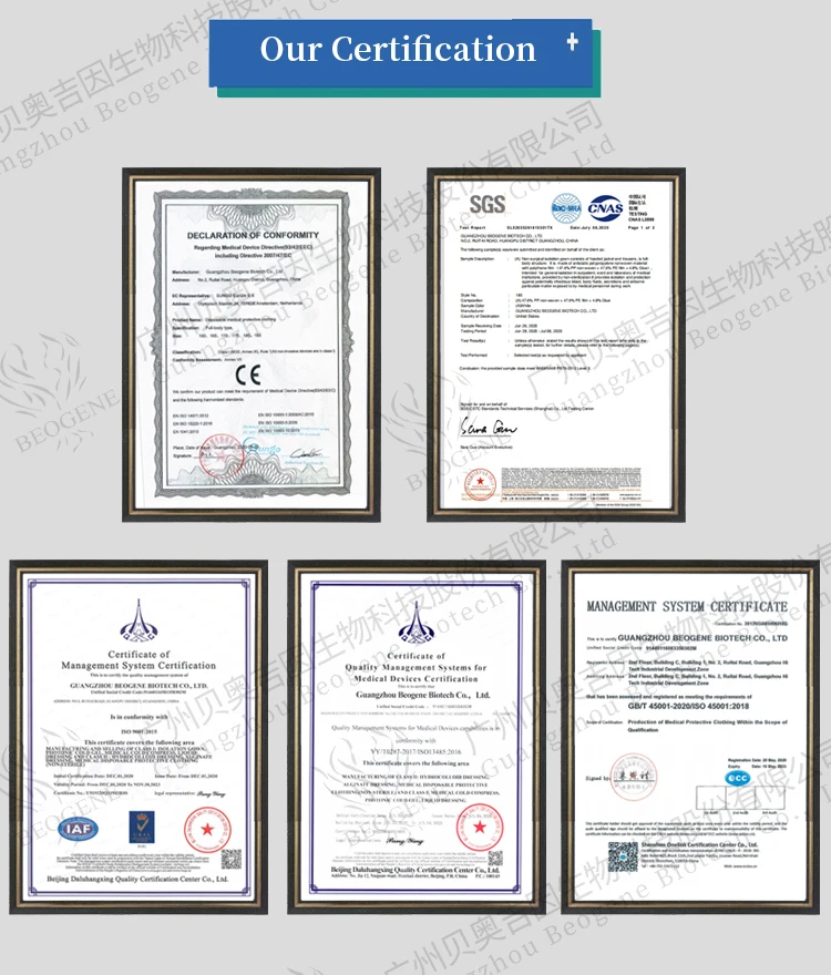 Advanced pollution gender-free long sleeve hospital protective suit medical disposable doctor isolation suit