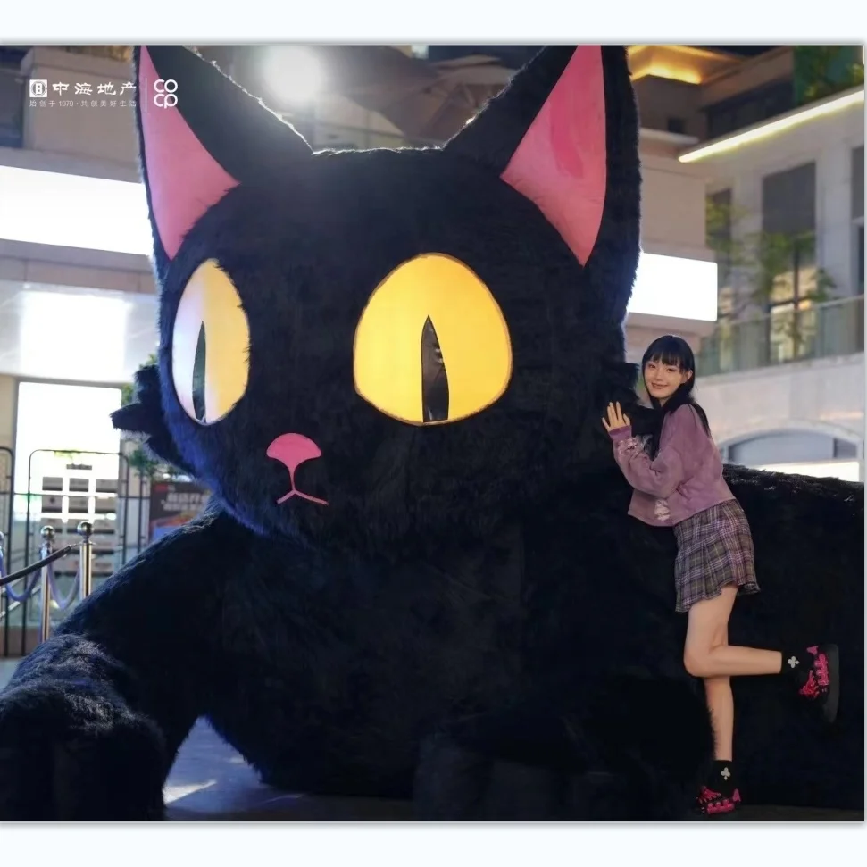 Hot sale outdoor Christmas inflatable plush bear for holiday party decoration Inflatable plush black cat monster cartoon model