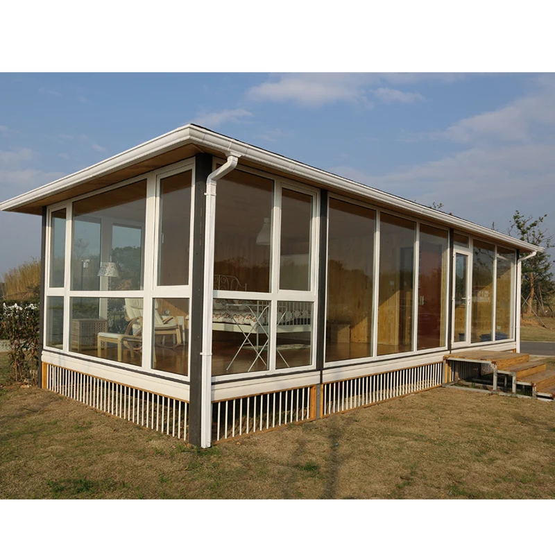 china other  prefab  import prefabricated wooden  house from china movable  conservatory sunroom